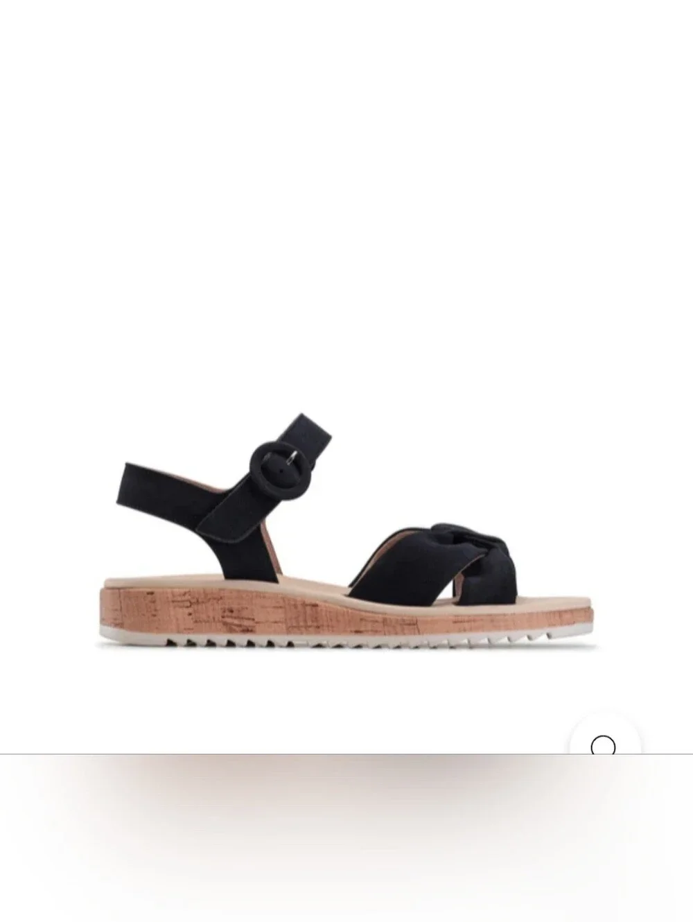 New Paul Green Black Suede Trento Ankle Strap Platform Sandals Size 8.5